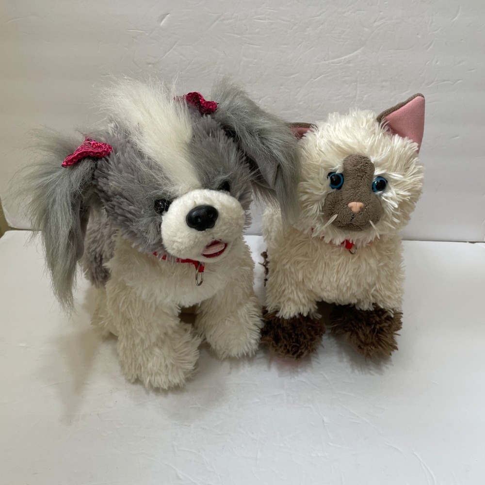 EXCELLENT CONDITION BUILD A BEAR SIAMESE‎ CAT AND SHIH TZU PUPPY
